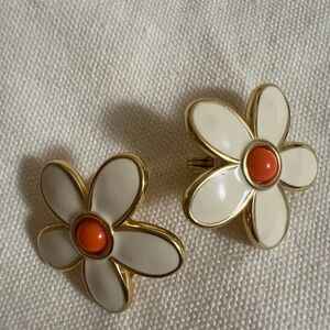 Monet Flower Clip-on Earrings